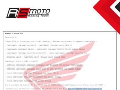 RS Moto Racing Team SSD 2020
